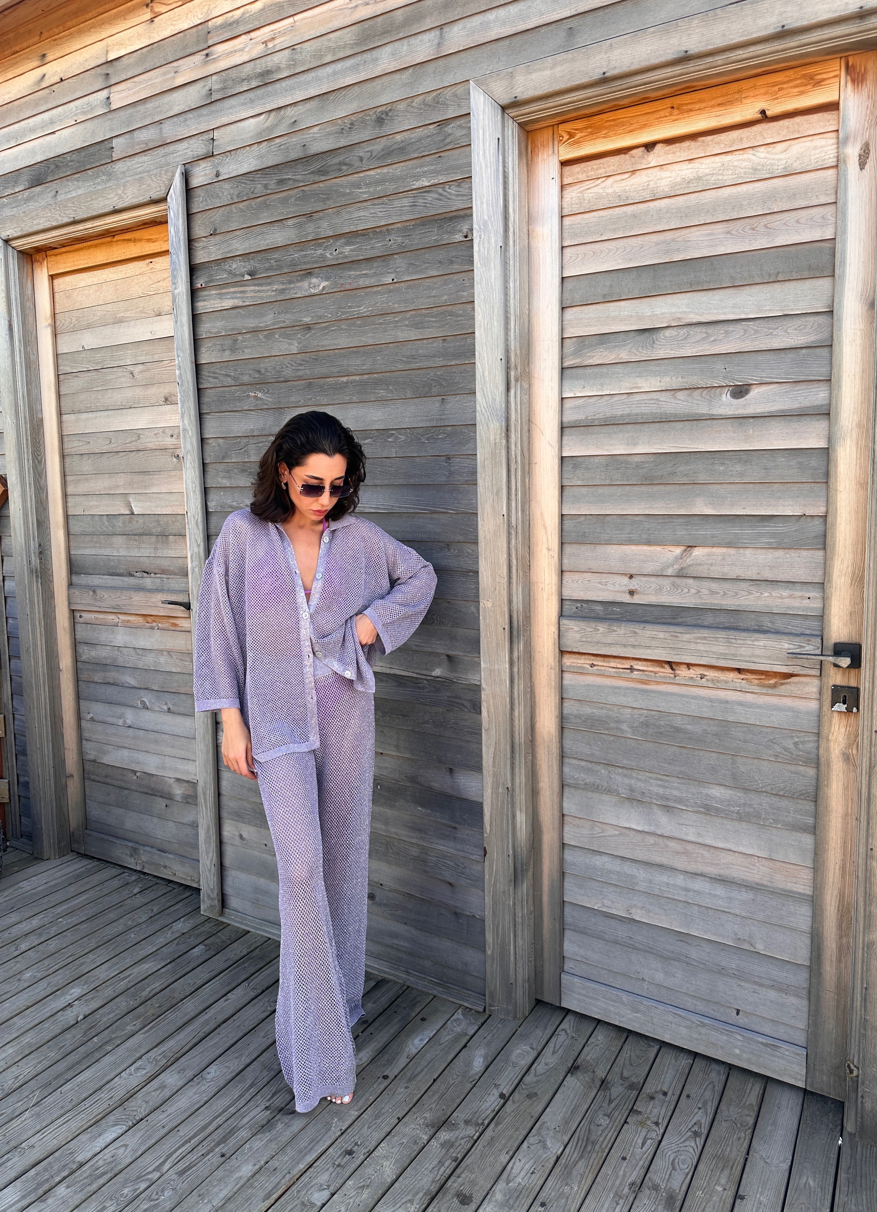 Simli Transparan İkili Takım