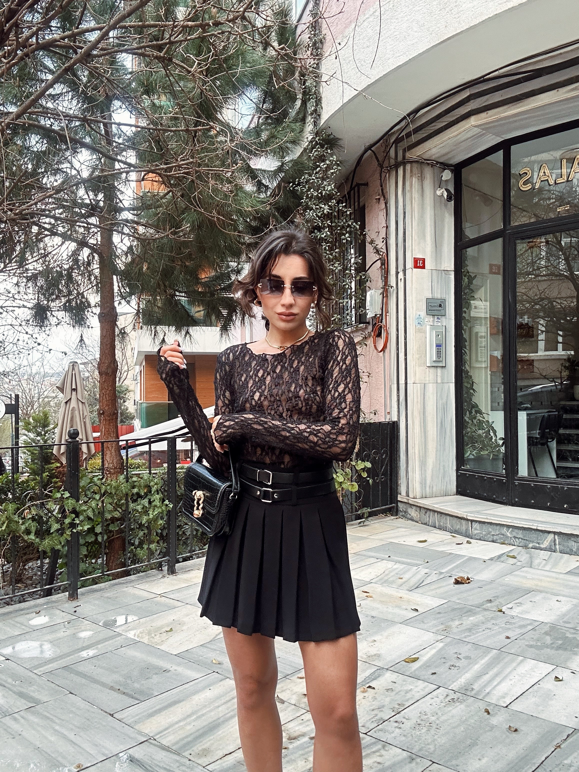 Dantel Transparan Bluz