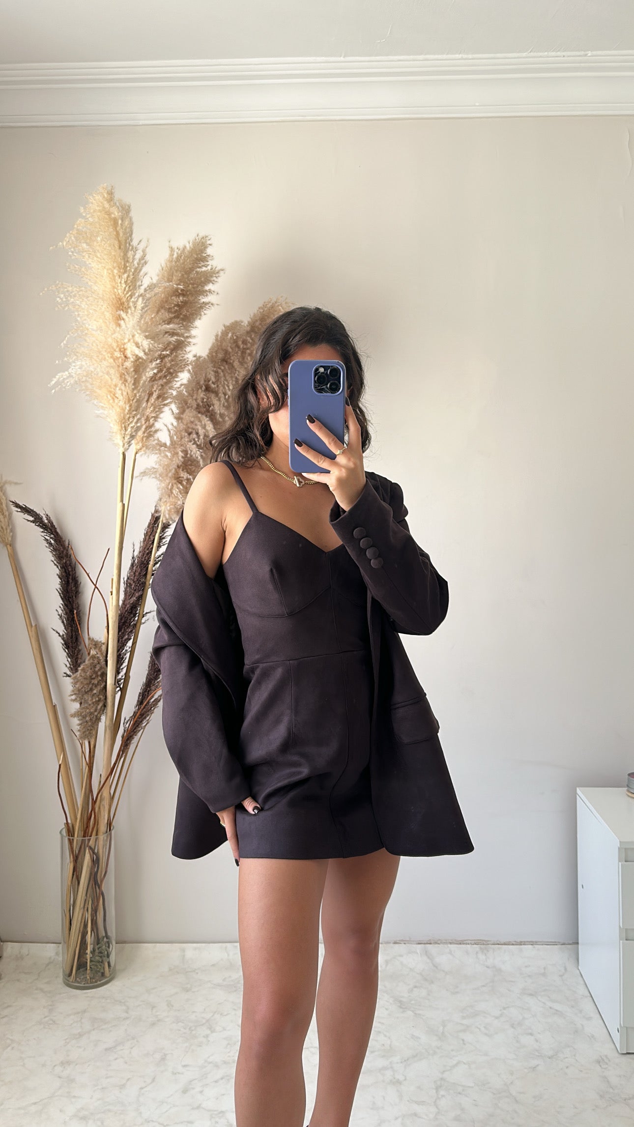 Noire Suede Ceket Elbise Takım