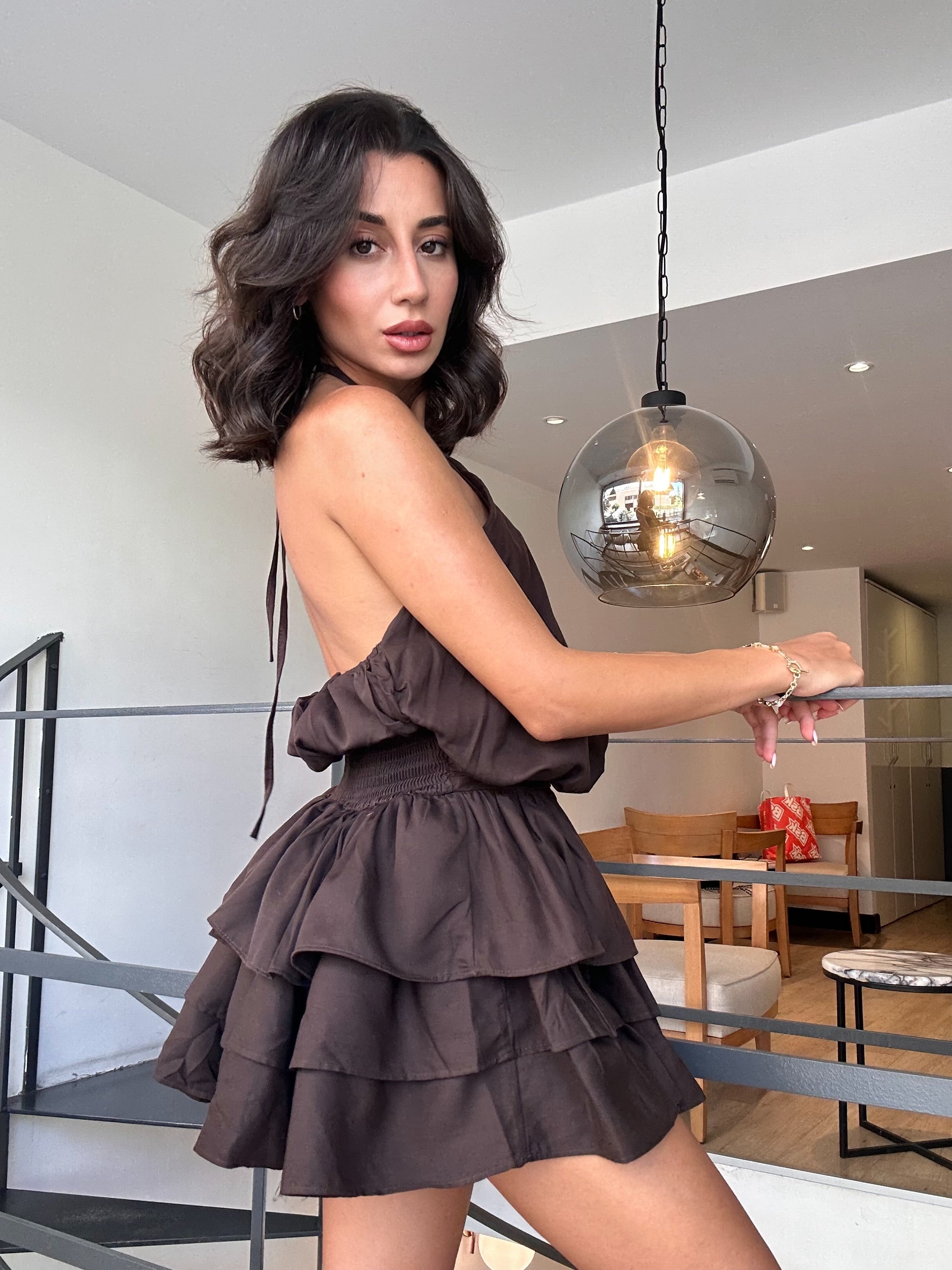 Brown Breeze Mini Elbise