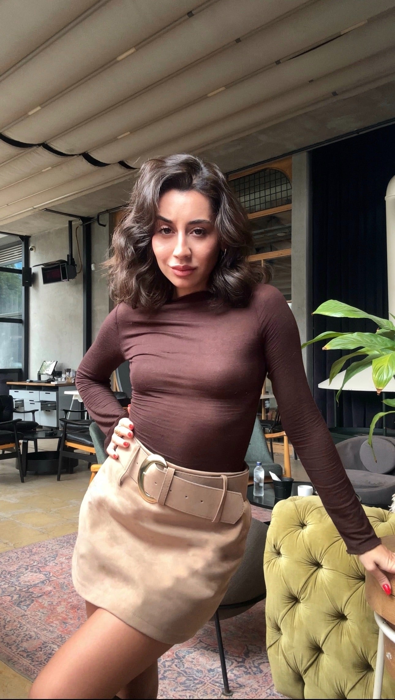 Kemer Detaylı Mini Etek