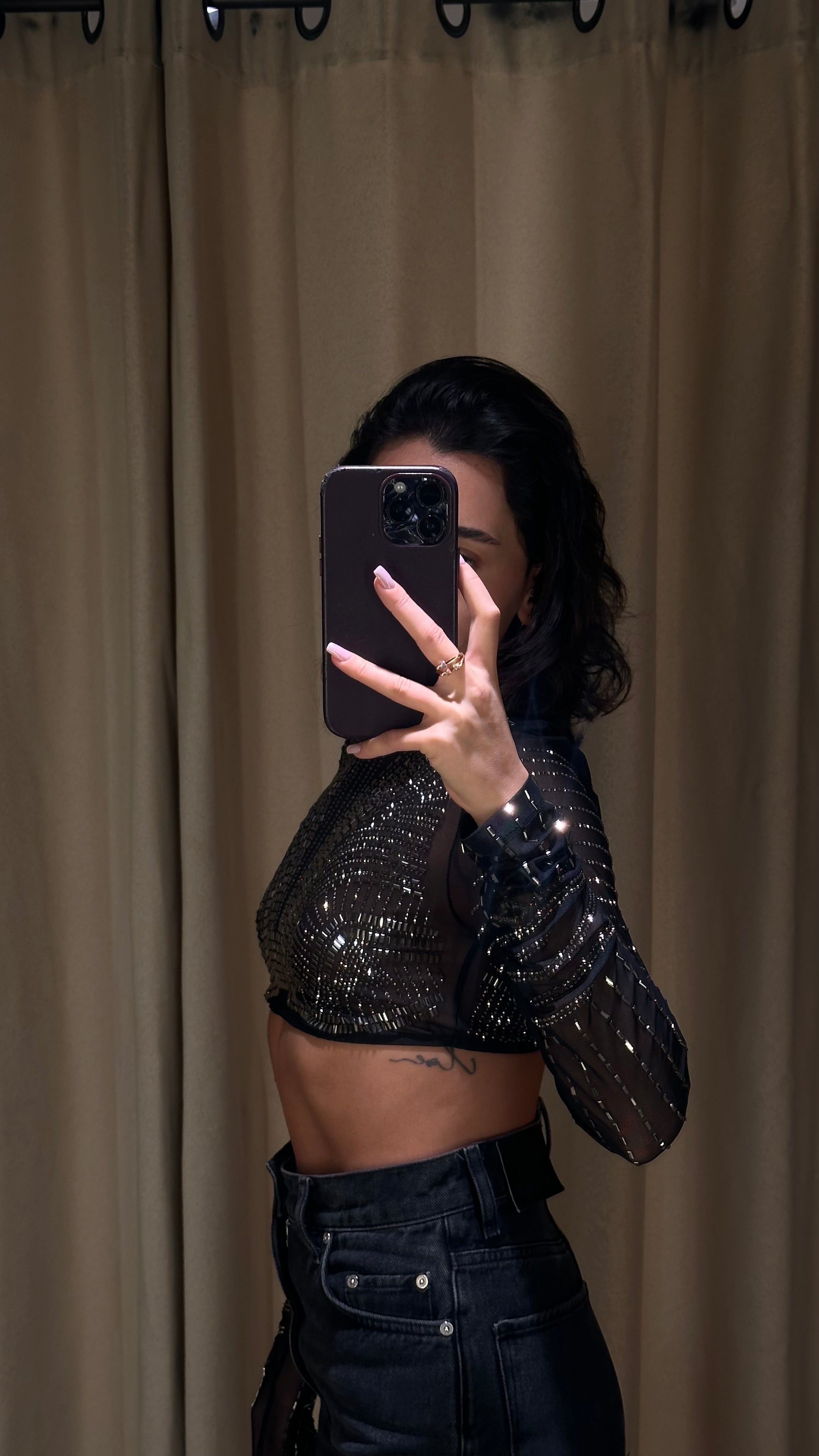 Lumée Crop Taşlı Bluz