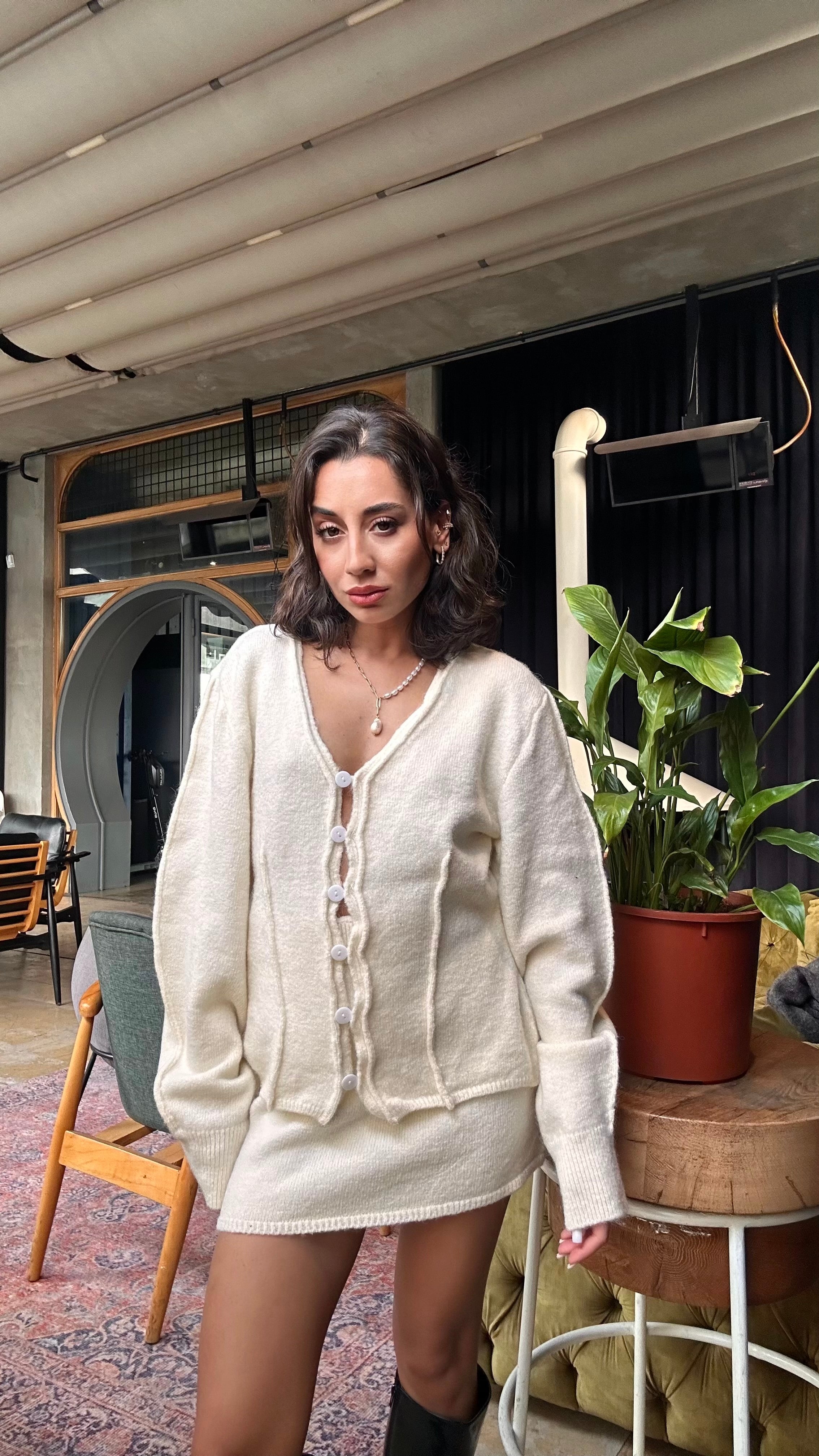 Hırka Etek Triko Takım