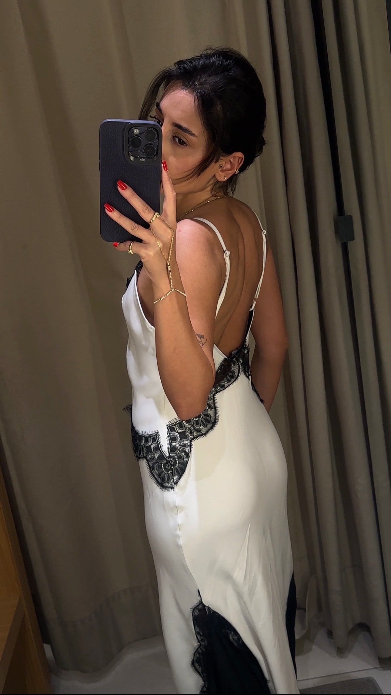 Belle Noire Saten Maxi Elbise