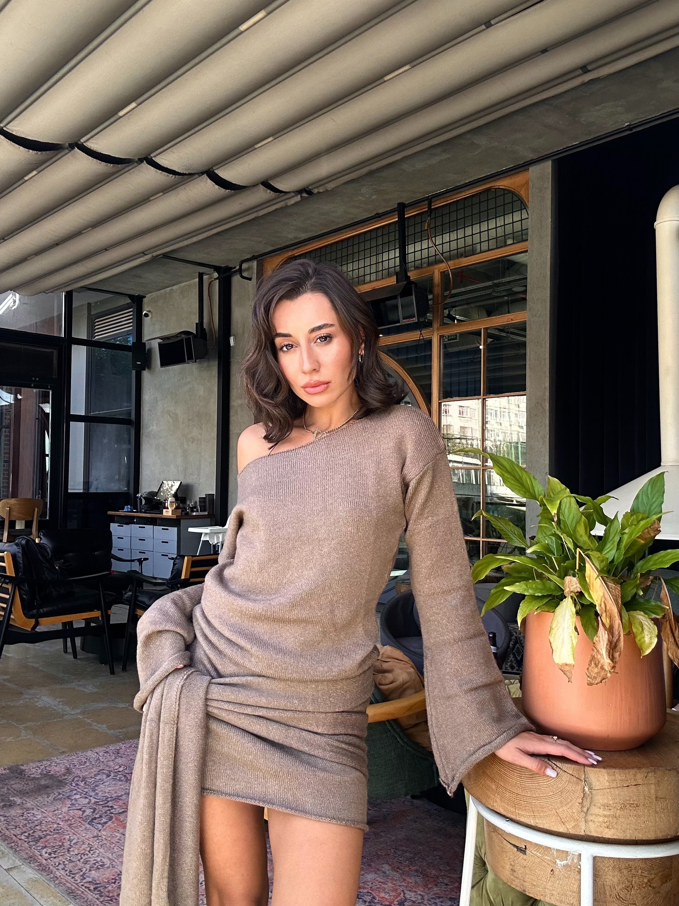 Şal Detaylı Elbise