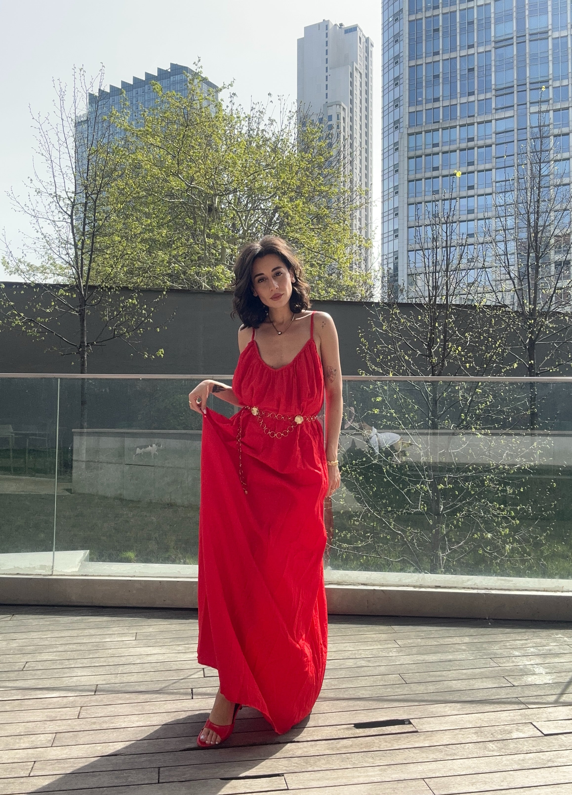 Askılı Maxi Elbise