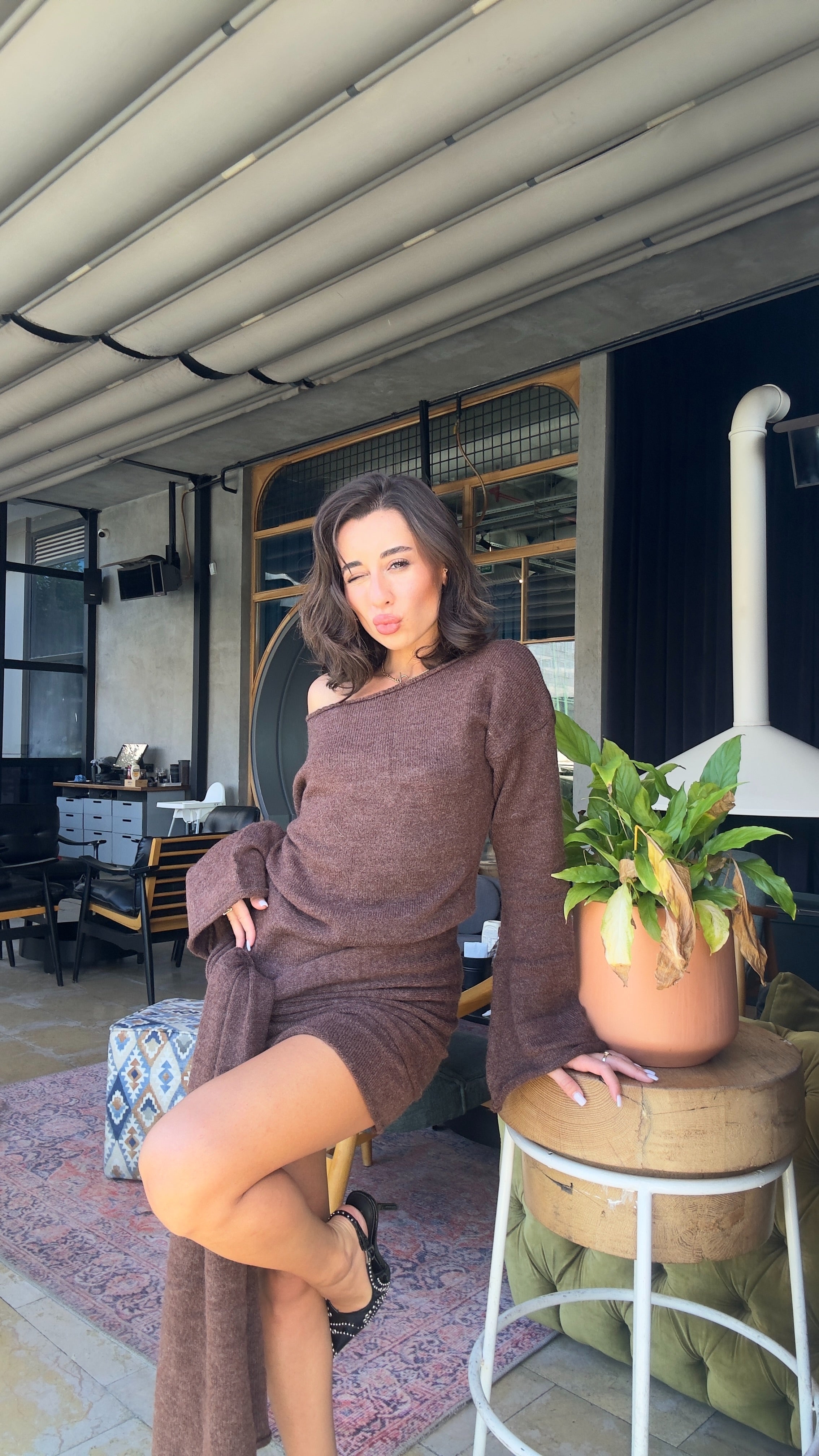 Şal Detaylı Elbise