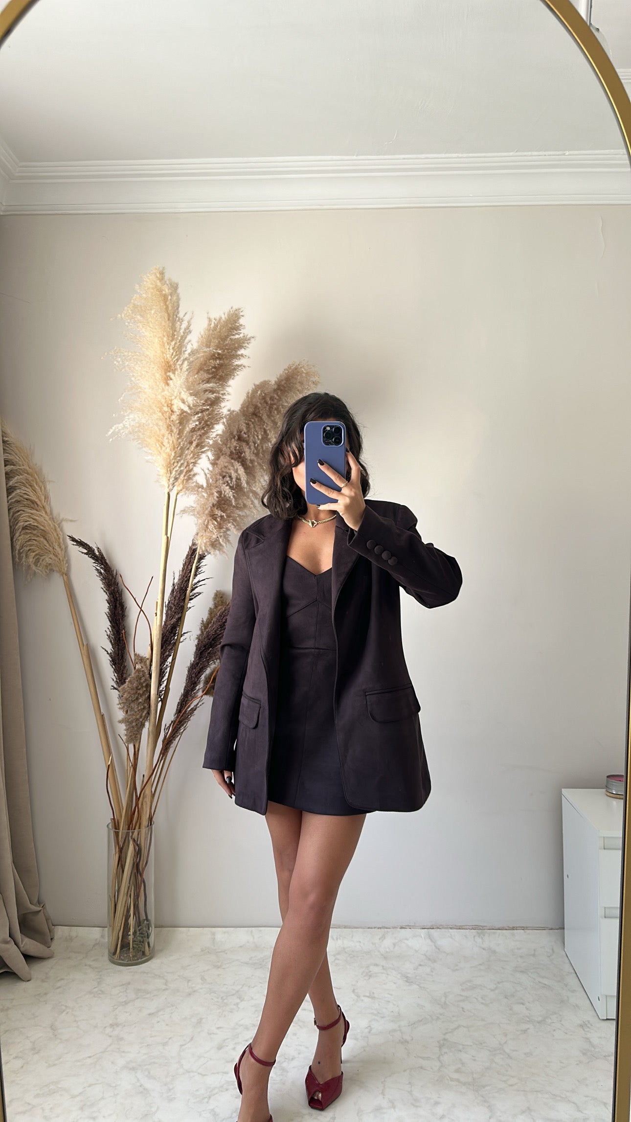 Noire Suede Ceket Elbise Takım