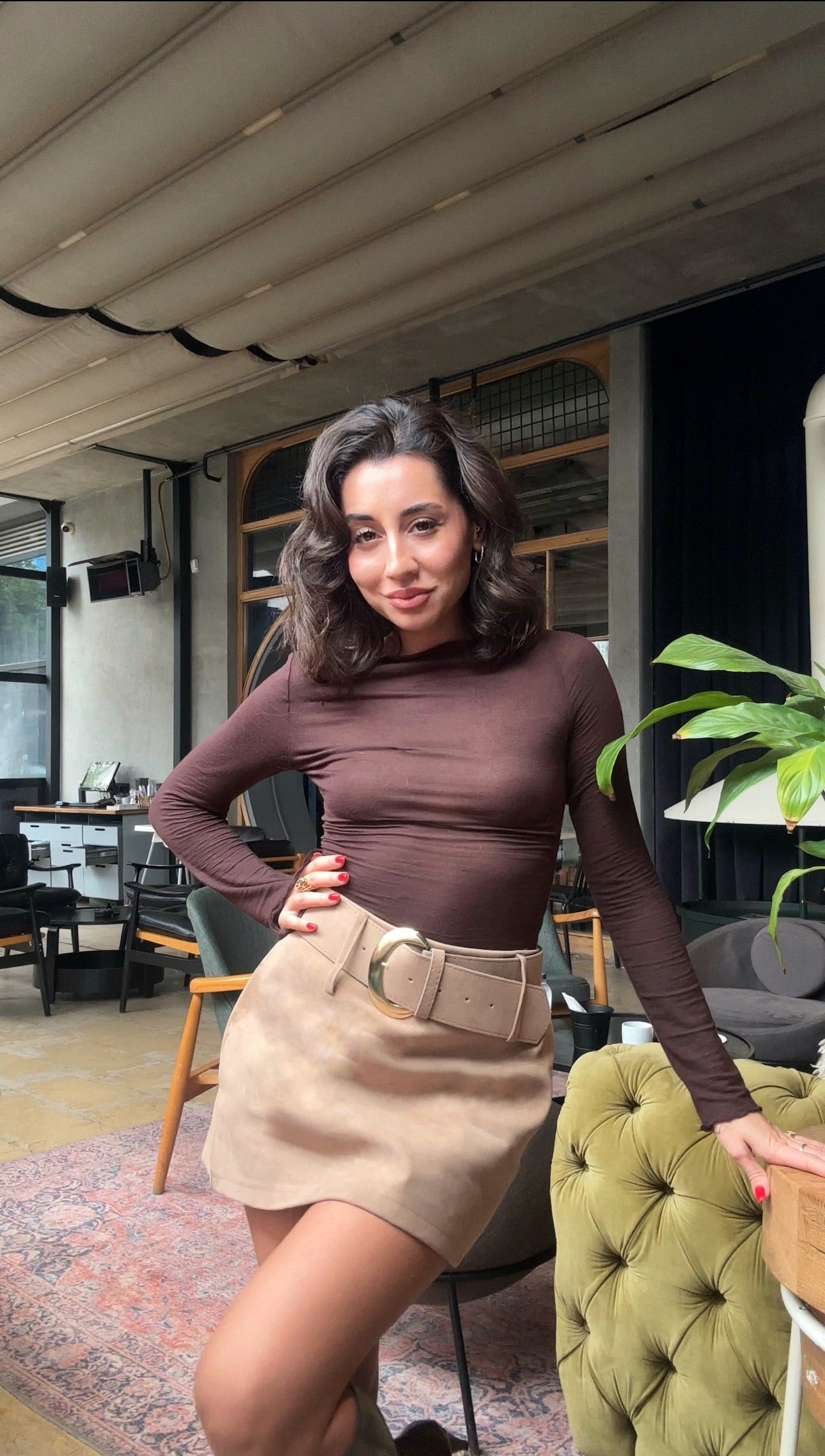 Kemer Detaylı Mini Etek