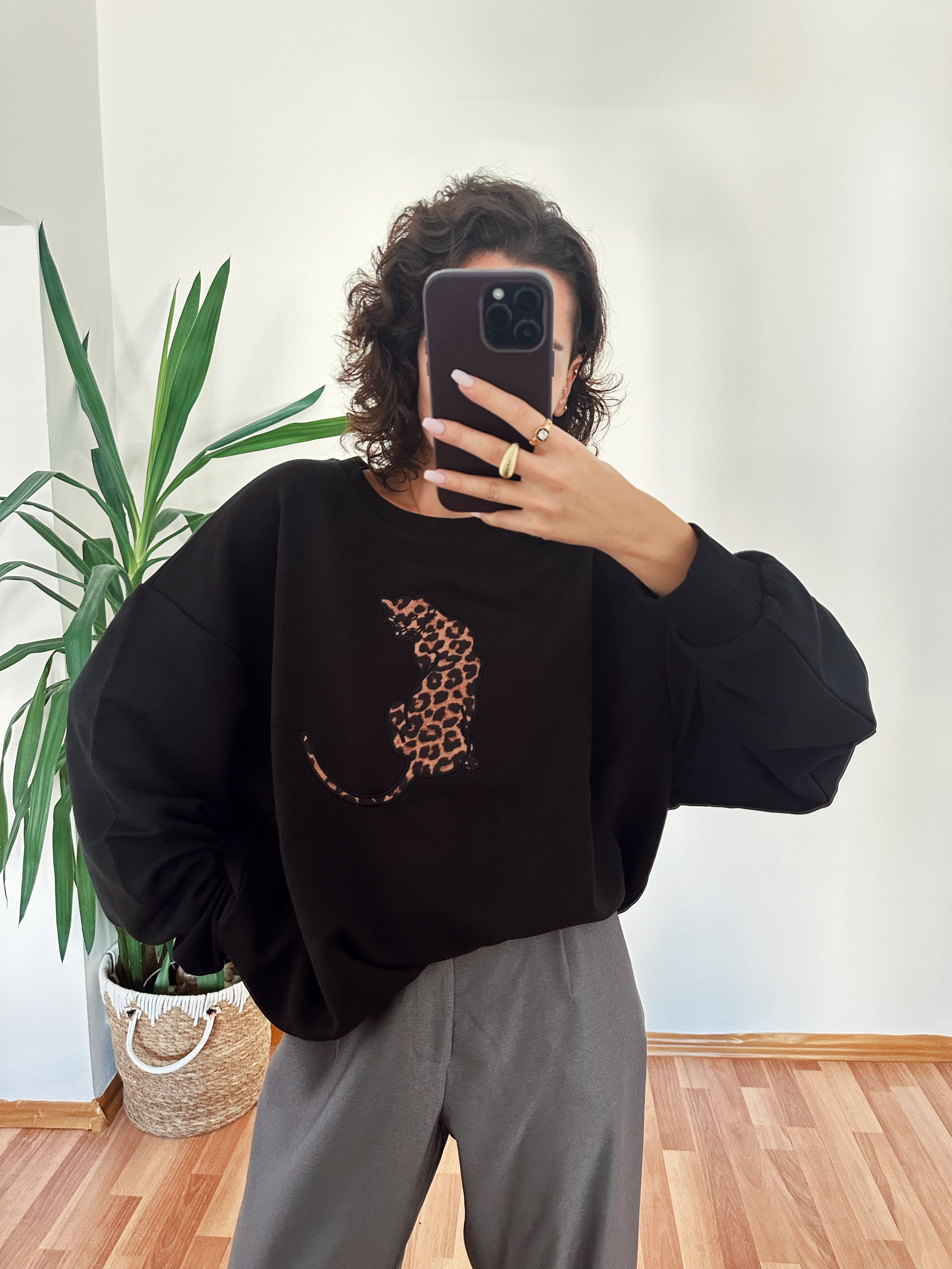 Leoparlı Sweatshirt