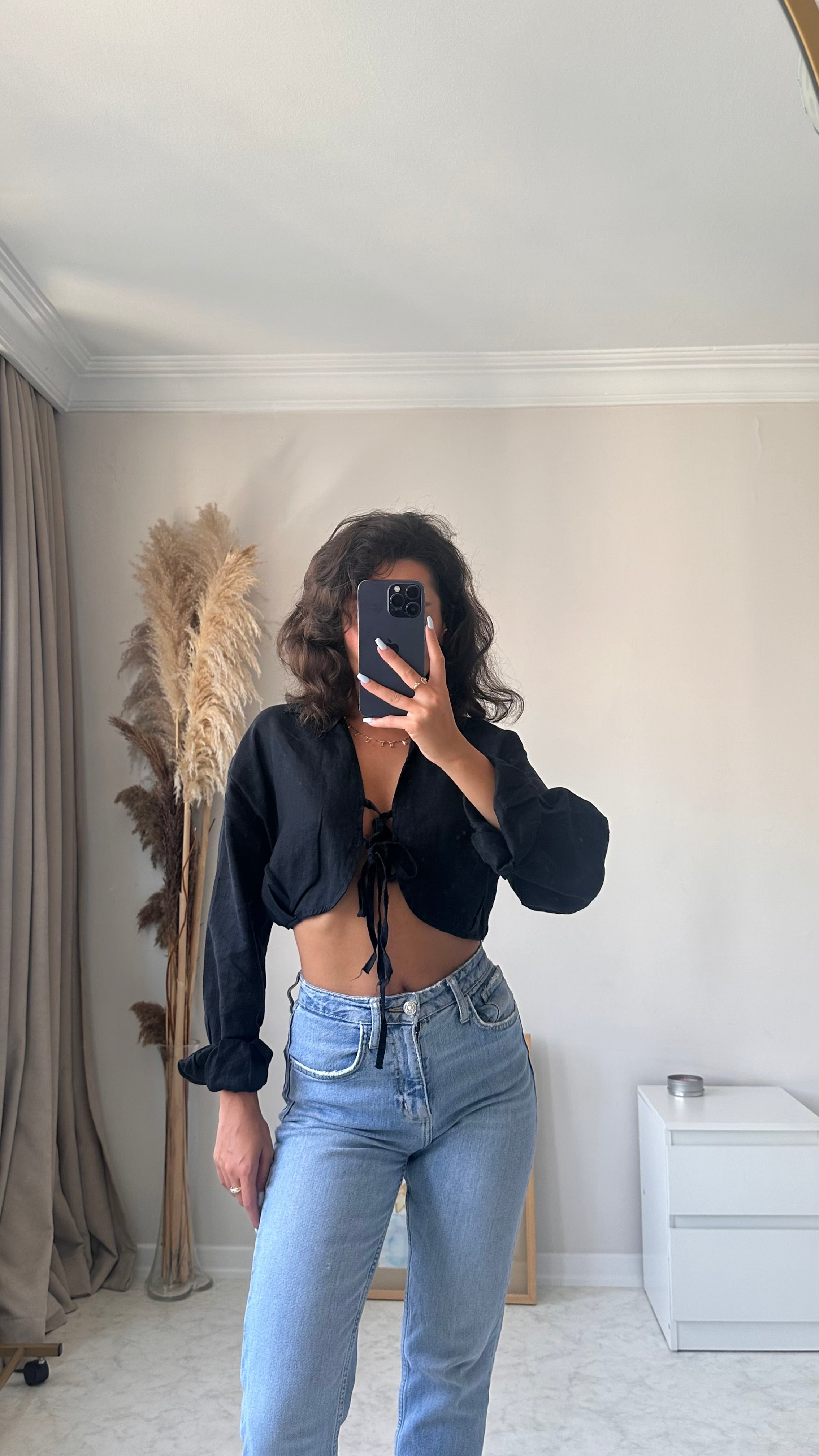 Linen Crop Keten Gömlek