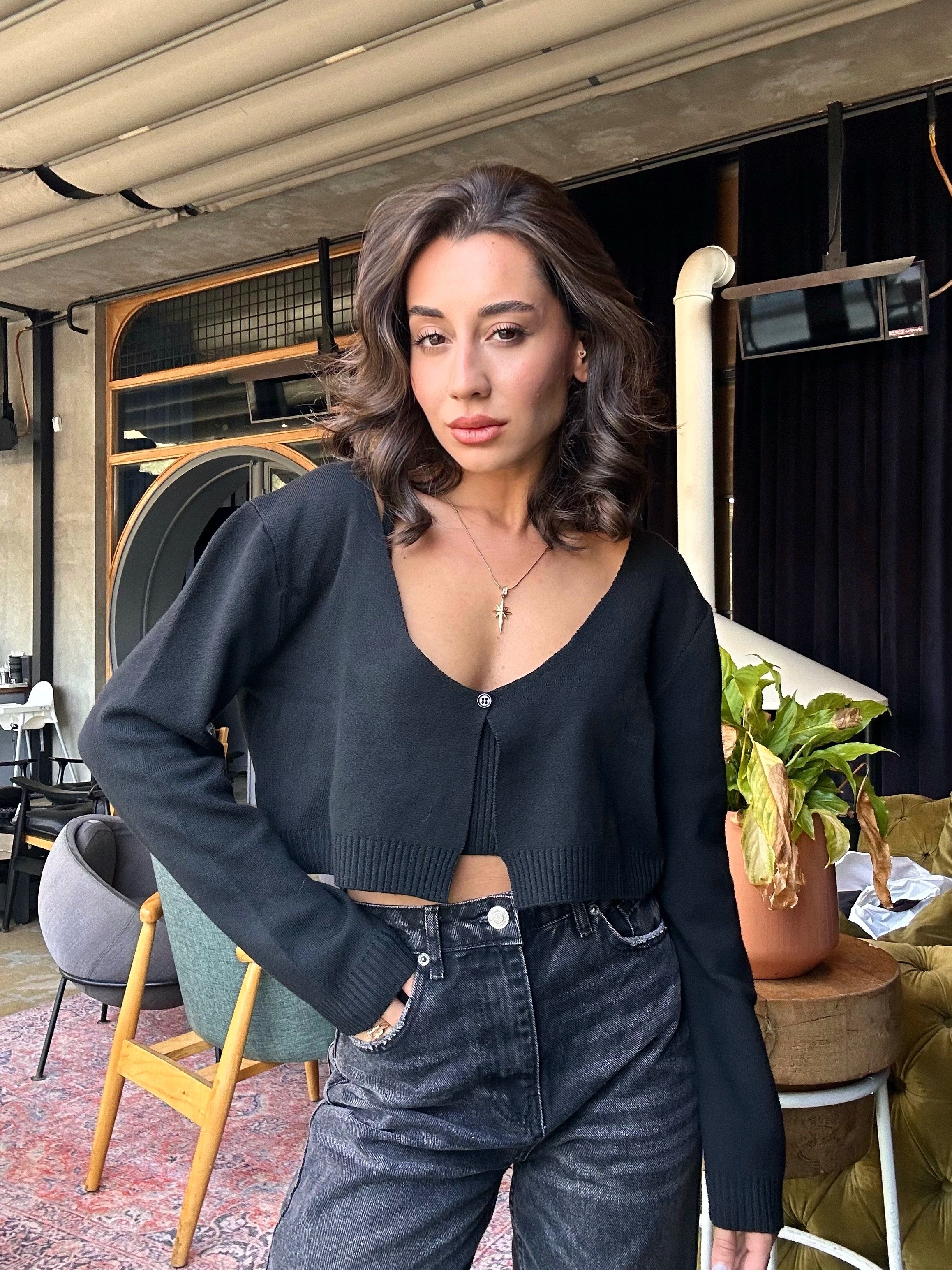 İkili Crop Hırka Takım