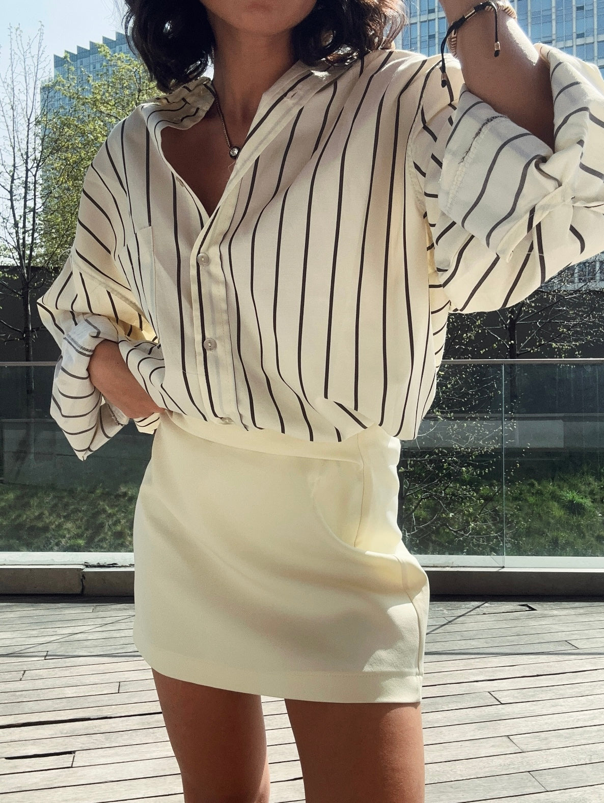 Sarı Yüksek Bel Etek