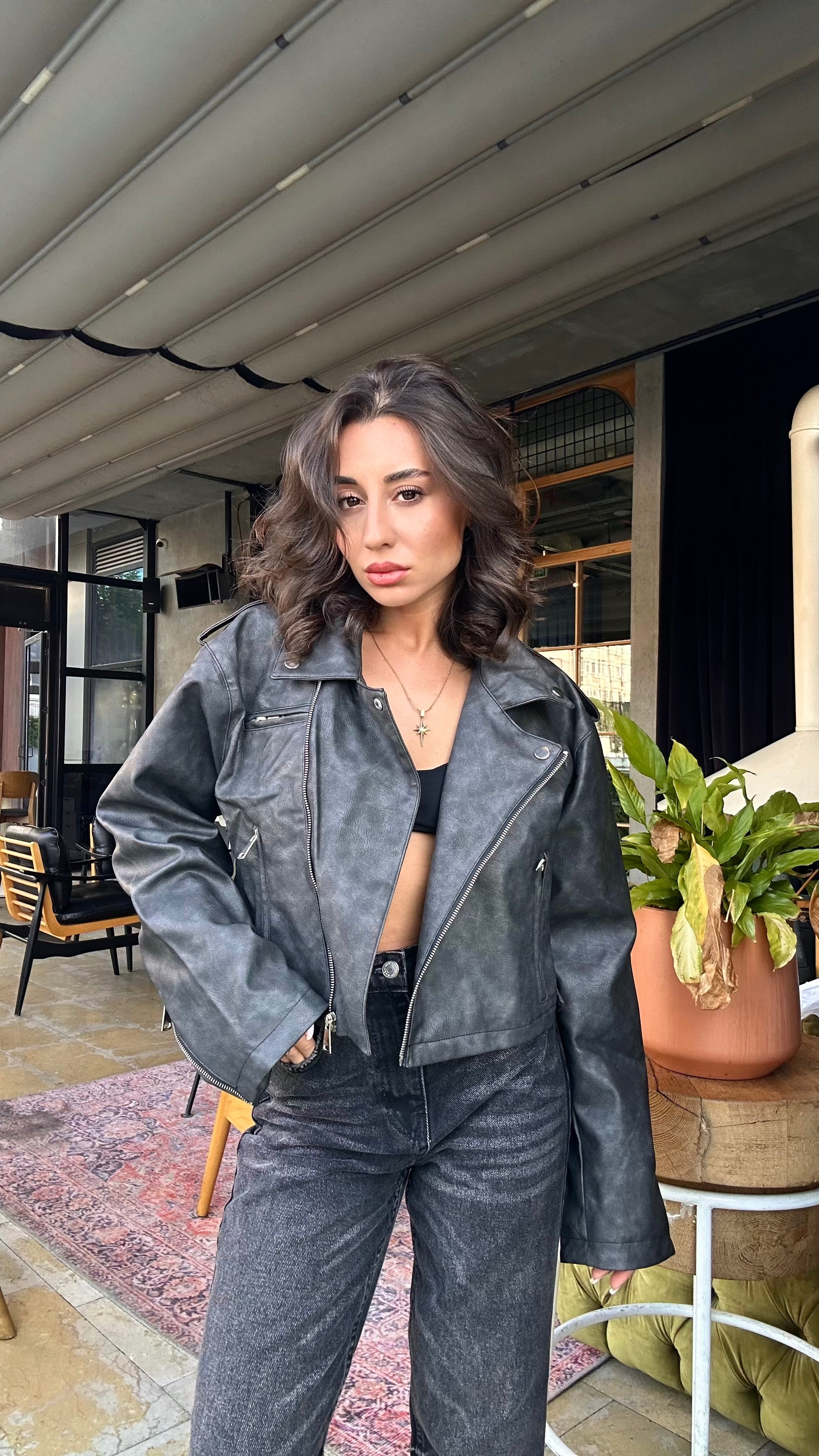 Eskitmeli Deri Ceket