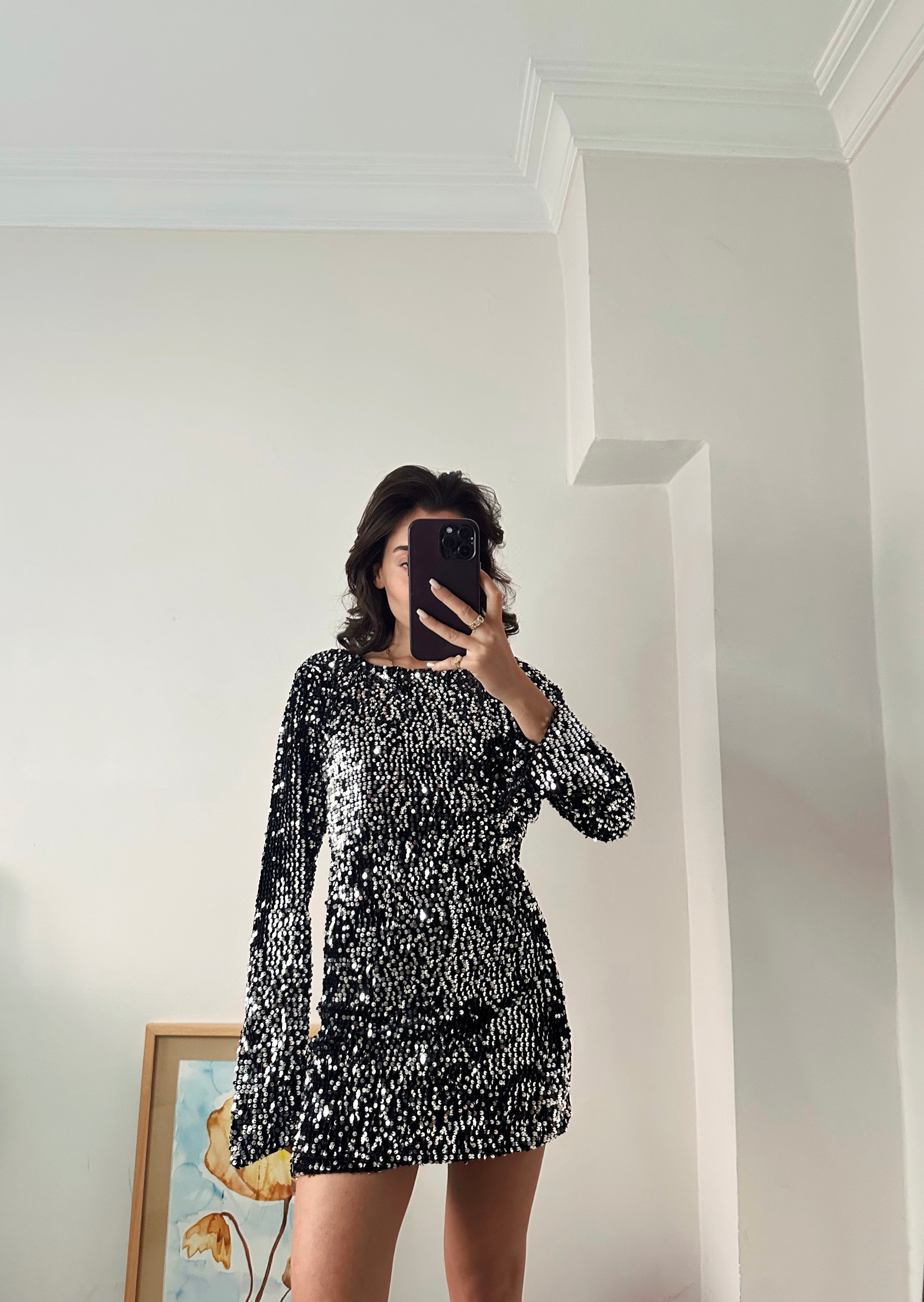 Pul Payet Sırt Detaylı Elbise