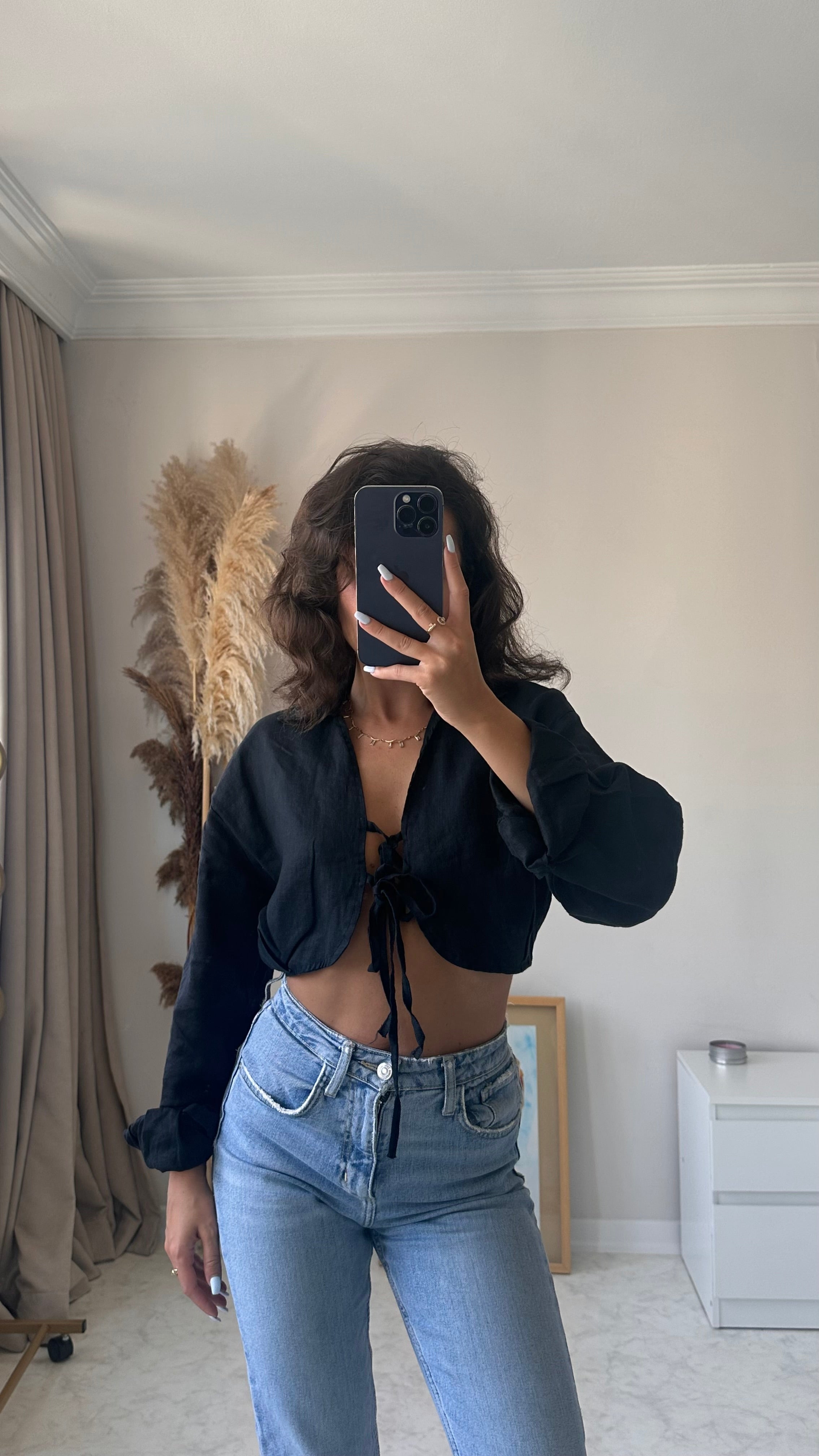 Linen Crop Keten Gömlek