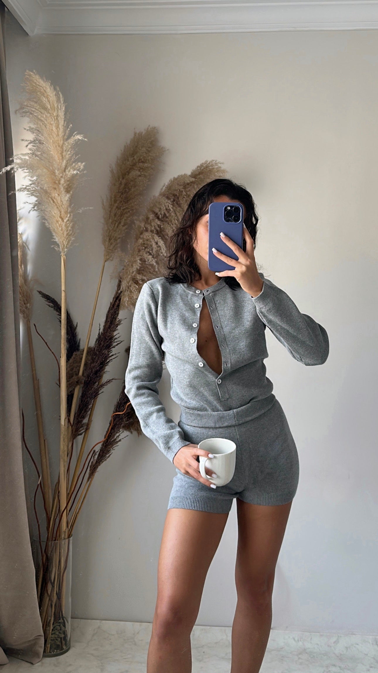 Pure Bodysuıt Şortlu Triko Takım