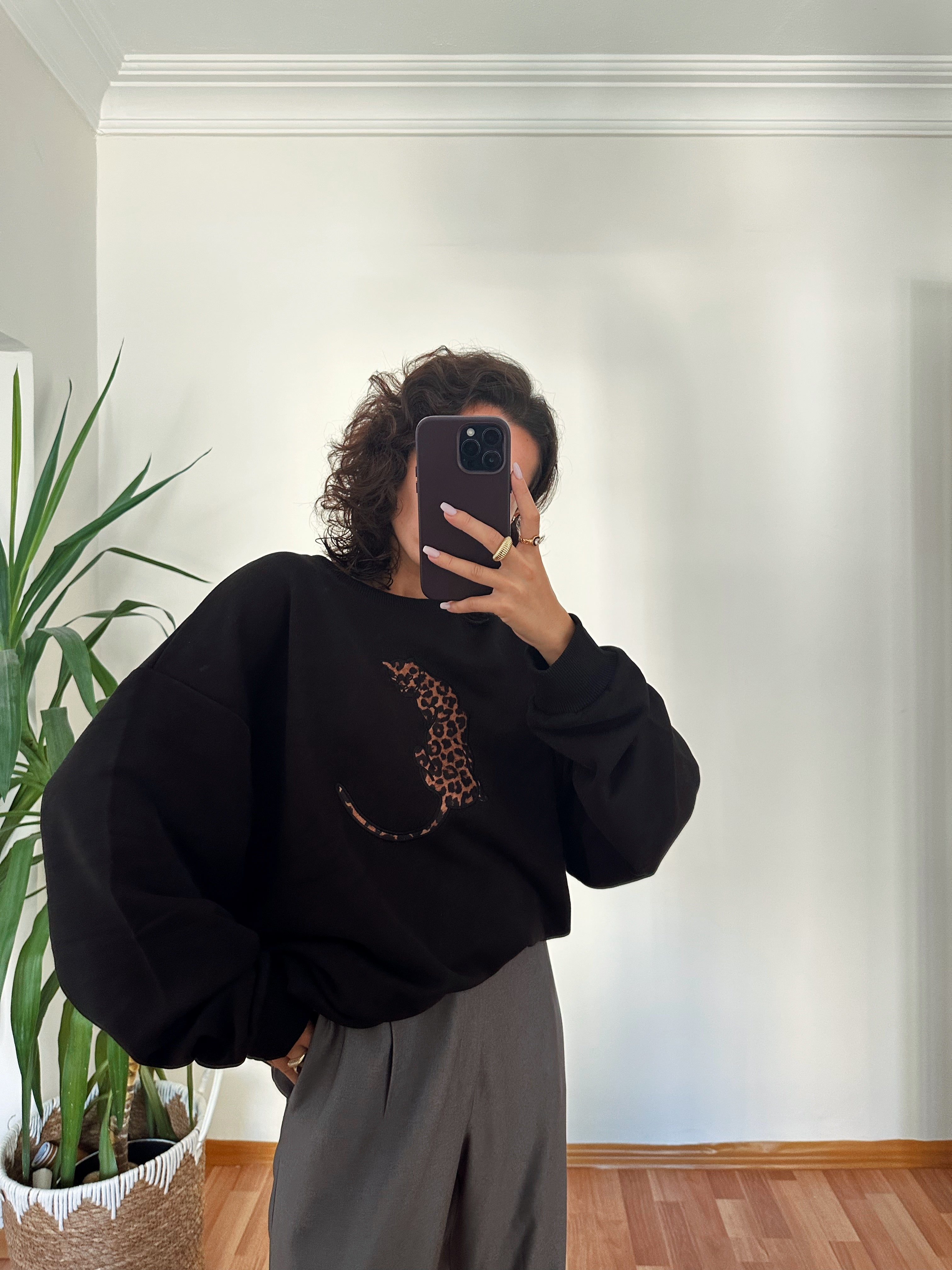 Leoparlı Sweatshirt