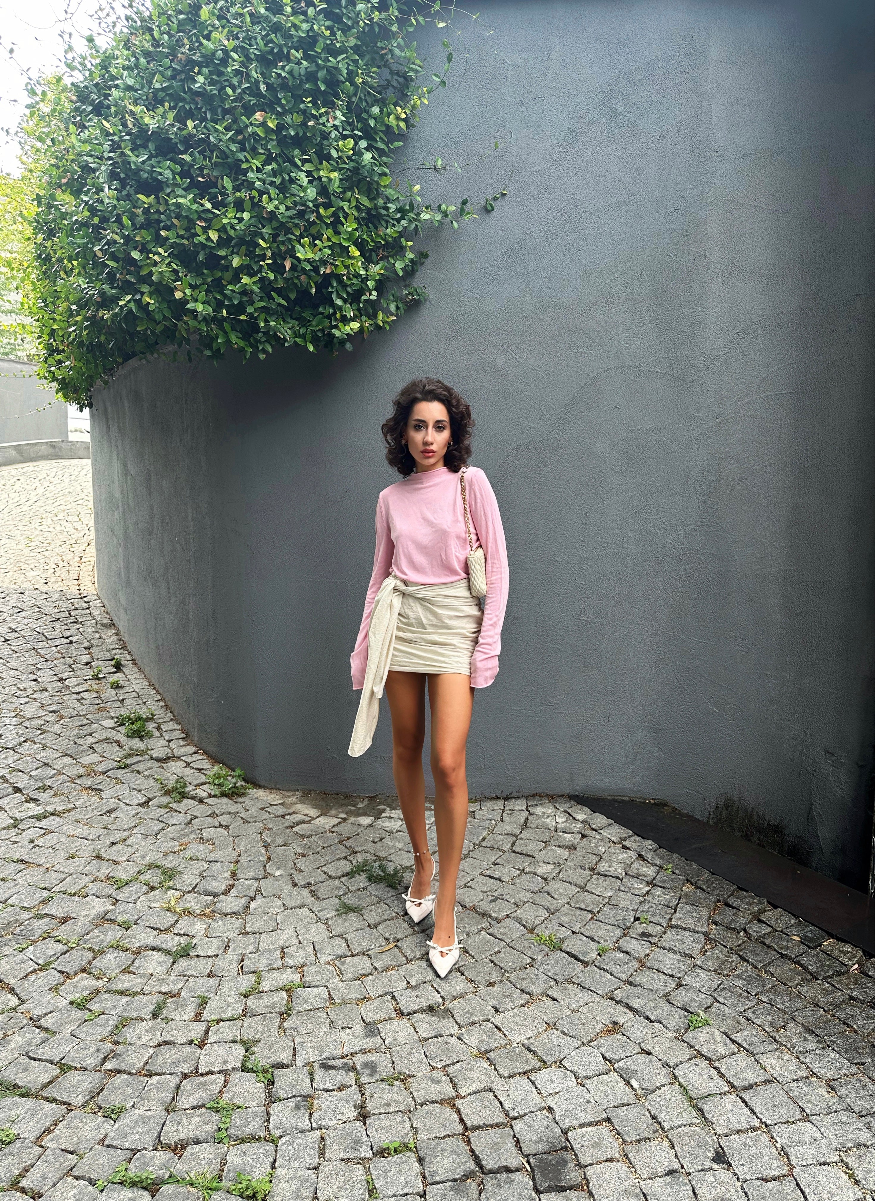 Büzgülü Kuşaklı Etek