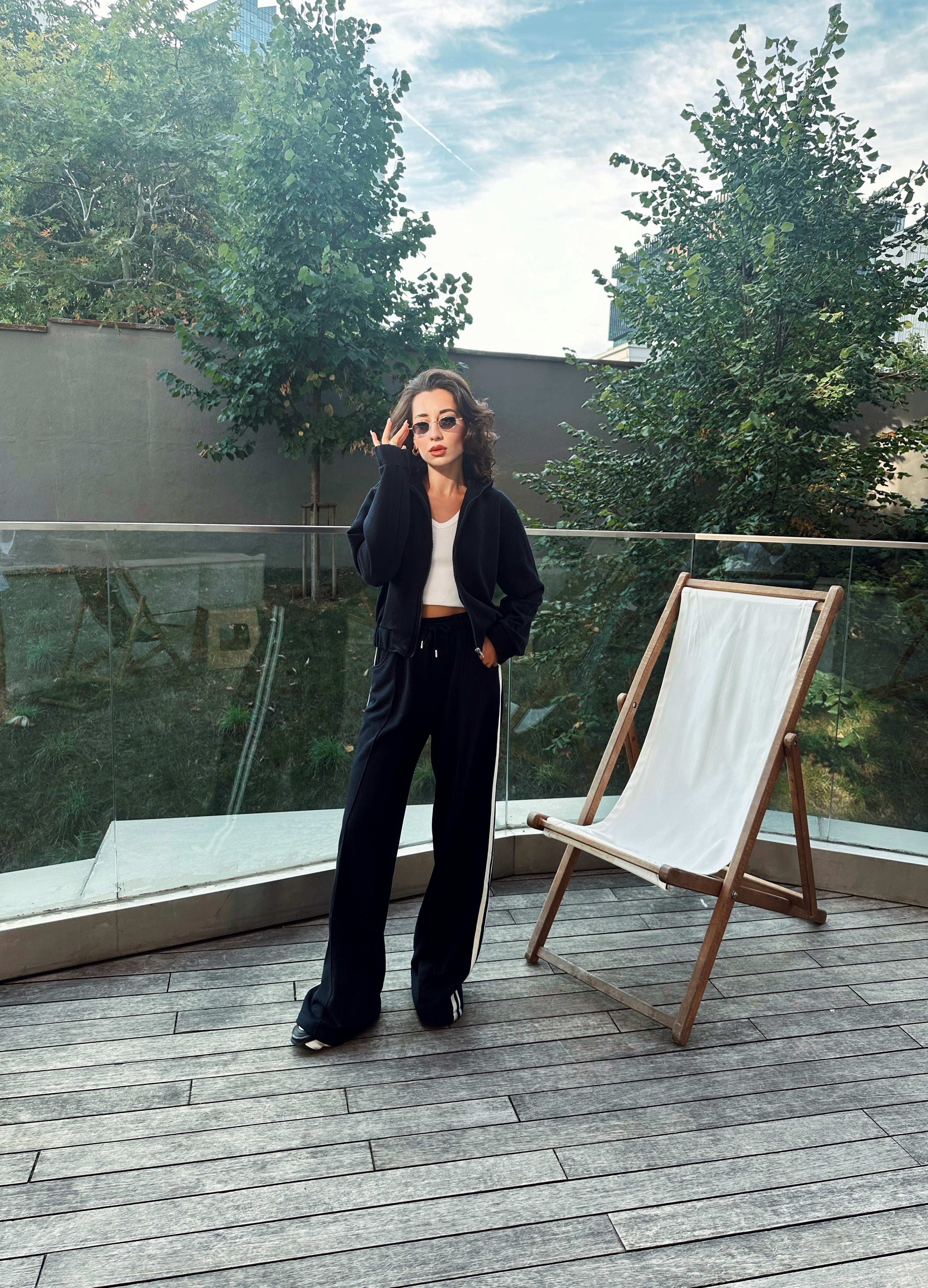 Lacivert Şerit Detaylı Eşofman Takım