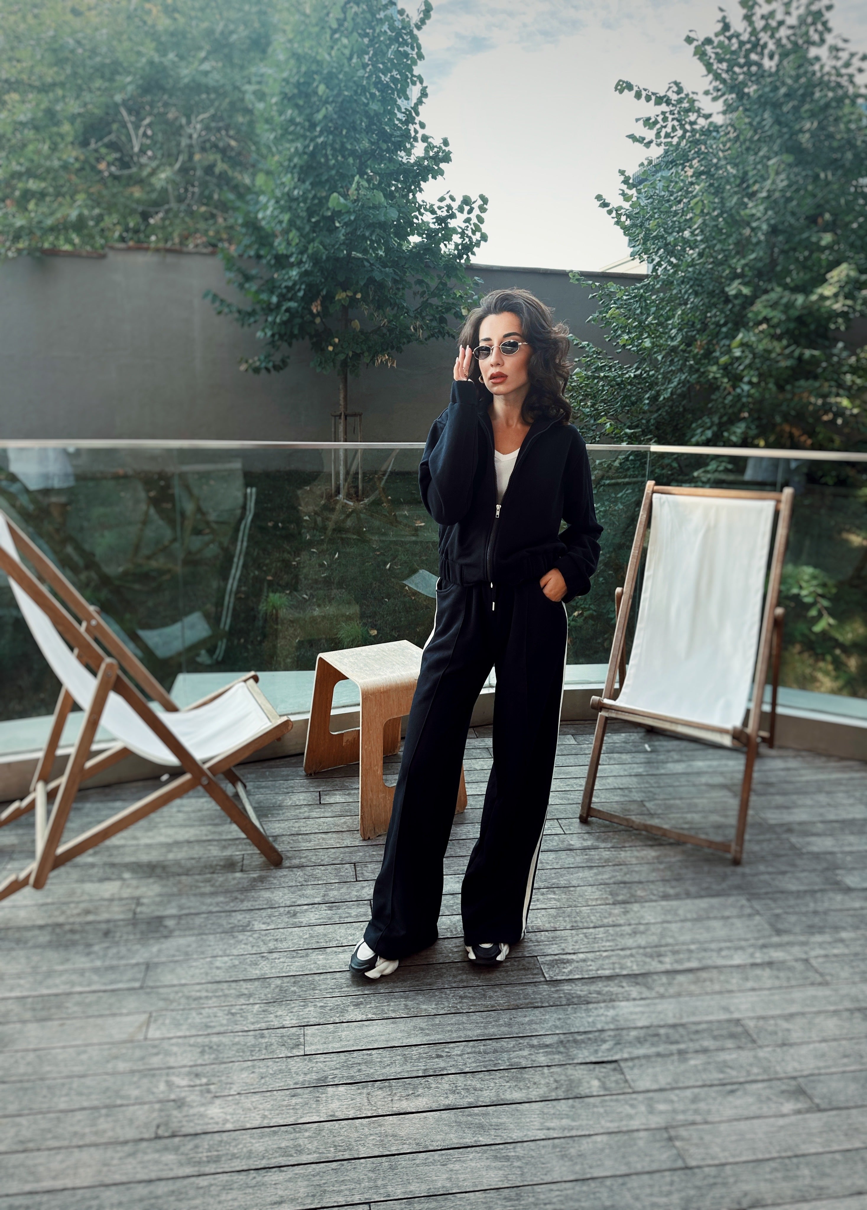 Lacivert Şerit Detaylı Eşofman Takım