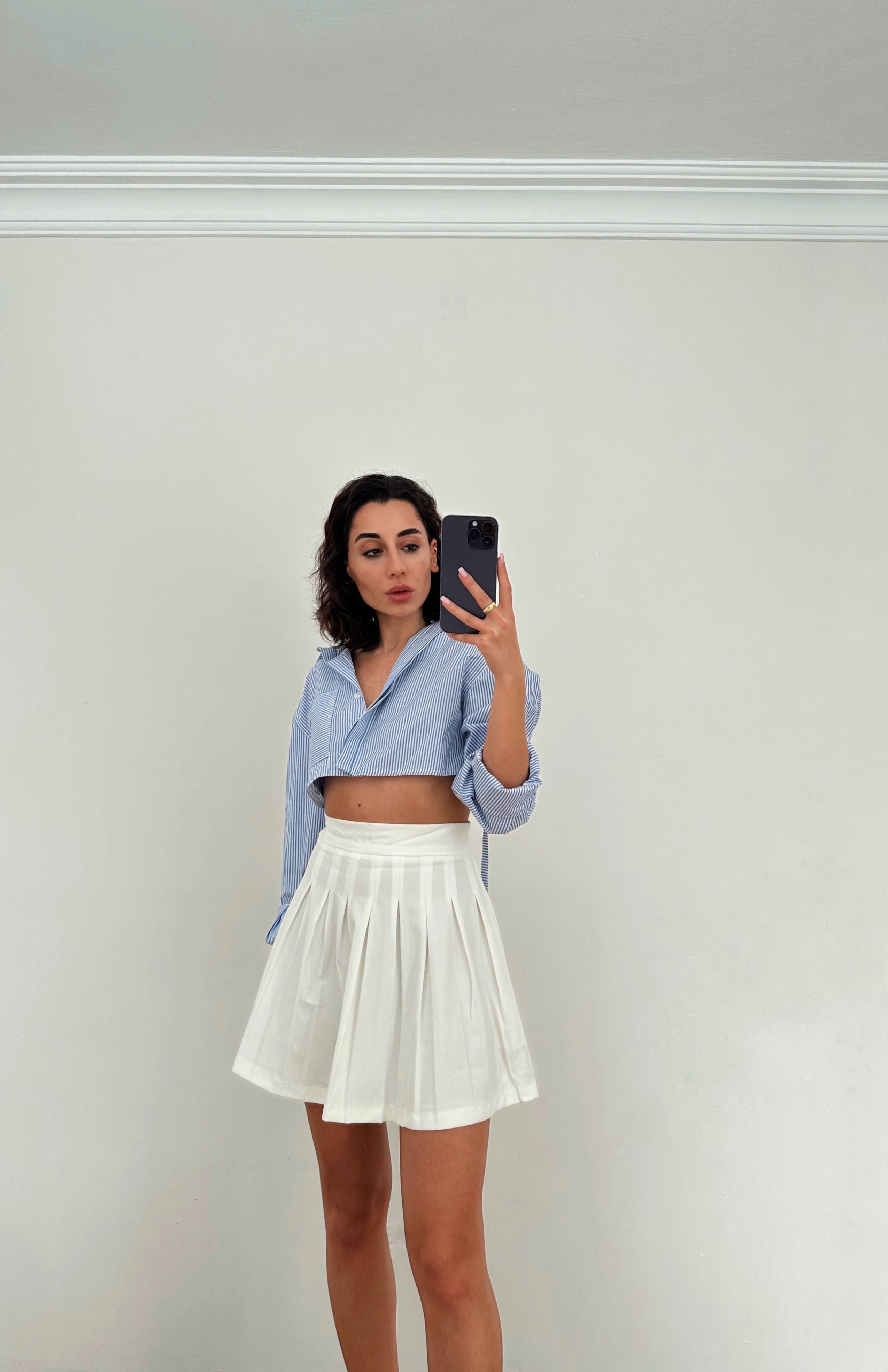 Pilili Yüksek Bel Etek